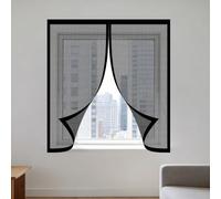 Moustiquaire Fenêtre Sans Perçage 145 x 175 cm Automatiquementfermé, Sans Percer Moustiquaire Fenetre Perçage Installation Facile pour Balcon, Chambre et Salon, Noir