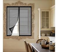 Moustiquaire Fenêtre Sans Perçage 70 x 130 cm Automatiquementfermé, Sans Percer Moustiquaire pour Fenetre Installation Facile Adaptée à Toutes Fenêtres, Noir