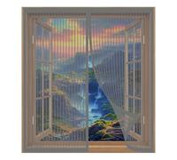 Moustiquaire Fenêtre Sans Perçage 70 x 130 cm Installation Facile Sans Percer Rideau de Moustiquaire Aimant avec Bande pour Fenêtre Empêche Les Insectes, Gris