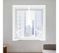 Moustiquaire Fenêtre Sans Perçage 70 x 75 cm Automatiquementfermé, Sans Percer Moustiquaire Fenetre Perçage Installation Facile pour Balcon, Chambre et Salon, Blanc