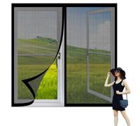 Moustiquaire Fenêtre Sans Perçage 70 x 75 cm Perçage Maille Ultra Fine Rideaux Anti Mouche Sans Espace, Amovible, Facile à Installer pour Balcon, Chambre et Salon, Noir