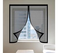 Moustiquaire Fenêtre Sans Perçage 70 x 95 cm Aimants Puissants Fermeture Magnetique Moustiquaire Aimantée Fenetre Installation Facile pour Chambre, Couloirs, Porte Patio, Noir
