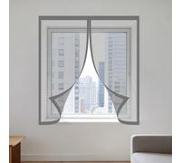 Moustiquaire Fenêtre Sans Perçage 70 x 95 cm Automatiquementfermé, Sans Percer Moustiquaire Fenetre Perçage Installation Facile pour Balcon, Chambre et Salon, Gris