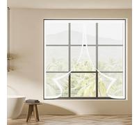 Moustiquaire Fenêtre Sans Perçage 90 x 135 cm Aimants Puissants Fermeture Moustiquaire pour Fenetre Installation Facile pour Balcon, Chambre et Salon, Blanc