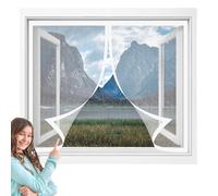 Moustiquaire Fenêtre Sans Perçage 90 x 180 cm Aimants Puissants Fermeture Fermeture Automatique Rideau Porte Amovible, Facile à Installer pour Balcon, Chambre et Salon, Blanc