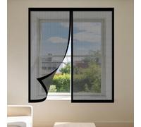 Moustiquaire Fenêtre Sans Perçage 90 x 180 cm Automatiquementfermé, Sans Percer Toile Moustiquaire Adhésive pour Fenêtre Installation Facile Adaptée à Toutes Fenêtres, Noir