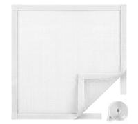 Moustiquaire Fenêtre Sans Perçage, Maille Fibre De Verre Ajustable Avec Ruban Adhésif, Filet Protection Chat Et Anti-Insectes Pour Porte De Balcon Et Lucarne(Blanc,51x98in/130x249cm)