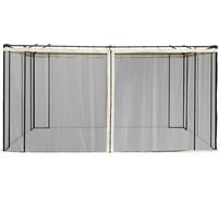 Moustiquaire Fortuna Lai pour pavillon 3x4, 4 panneaux latéraux, moustiquaire avec fermeture éclair, protection contre les insectes en maille nylon, noir