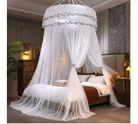 Moustiquaire - Grande Ciel de Lit - Anti-Moustiques - Baldaquin - Polyester - Blanc