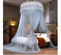 Moustiquaire - Grande Ciel de Lit - Anti-Moustiques - Baldaquin - Polyester - Gris