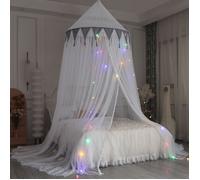 Moustiquaire Grande - Ciel de Lit - Gris - 2.7m de Hauteur - Kit de Suspension