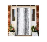 vidaXL Rideau anti-insectes Chenille Gris et blanc 100x220 cm Intérieur