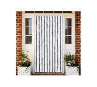 vidaXL Rideau moustiquaire gris et blanc 90x200 cm chenille
