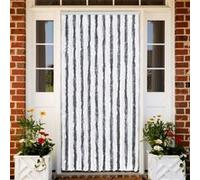 vidaXL Rideau moustiquaire gris et blanc 90x200 cm chenille