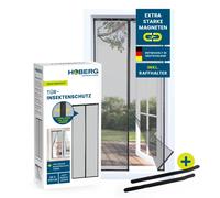 Hoberg Rideau anti-insectes 80 x 210 cm | Moustiquaire de porte avec bandes magnétiques XXL | Moustiquaire pour porte de balcon | Rideau anti-insectes magnétique | Auto-fermant & résistant