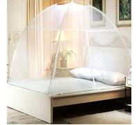 Moustiquaire lit & jardin dôme pop up fermeture zippée Blanc 120x200cm