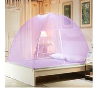 Moustiquaire lit & jardin dôme pop up fermeture zippée Violet 100x200cm