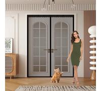 Moustiquaire Magnétique 230 x 250 cm Anti Mouches et Insectes, Fermeture à Scratch, Sans Perçage, Puissants Aimants, Fenêtre Moustiquaire Magnétique pour Fenêtres Porte, Noir