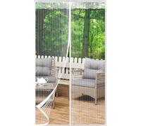 Moustiquaire magnétique 95 x 200 cm, blanche, pour balcon et terrasse