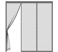 Moustiquaire Magnétique à Double Ouverture Gris pour Porte-Fenêtre Fermeture Automatique Sans Perçage Rideau Anti Moustique et Insecte Idéal pour Maison, Salon, Balcon