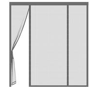 Moustiquaire Magnétique à Double Ouverture Gris pour Porte-Fenêtre Fermeture Automatique Sans Perçage Rideau Anti Moustique et Insecte Idéal pour Maison, Salon, Balcon