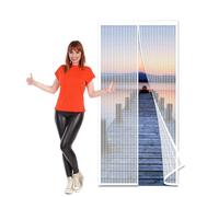 Moustiquaire Magnétique Blanche pour Porte 95 x 223 cm Moustiquere Aimantée Magnetique Facile à Installer Le Joint D'Étanchéité pour Couloirs Portes Patio, Blanc