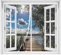 Moustiquaire magnétique - Cornières pour portes - Éloigne les insectes - Fermeture magnétique puissante - 100x70 cm - Noir