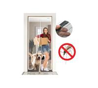 Moustiquaire magnétique - ESMAYULO - Porte 90x210 cm - Fermeture aimantée - Filet polyester blanc - Ruban auto-agrippant