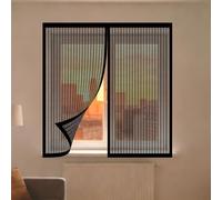 Moustiquaire Magnétique Fenêtre 125 x 160 cm Aimants Puissants Fermeture Filet Anti Insectes Installation Facile pour La Plupart Les Types de Fenêtres Ou Porte de Balcon, Noir