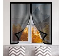 Moustiquaire Magnétique Fenêtre 125 x 160 cm Automatiquementfermé, Sans Percer Filet Anti Insectes Sans Espace, Amovible, Facile à Installer pour Balcon, Chambre et Salon, Noir