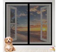 Moustiquaire Magnetique Fenetre 125 x 160 cm Perçage Maille Ultra Fine Filet Anti Insectes Installation Facile pour La Plupart Les Types de Fenêtres Ou Porte de Balcon, Noir