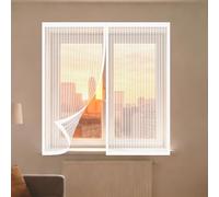 Moustiquaire Magnétique Fenêtre 140 x 155 cm Aimants Puissants Fermeture Filet Anti Insectes Installation Facile pour La Plupart Les Types de Fenêtres Ou Porte de Balcon, Blanc