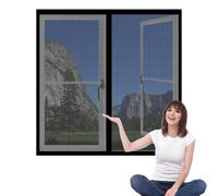 Moustiquaire Magnetique Fenetre 140 x 155 cm Aimants Puissants Fermeture Moustiquaire Porte Fenêtre Magnétique Installation Facile pour Balcon, Chambre et Salon, Noir