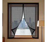 Moustiquaire Magnetique Fenetre 140 x 155 cm Perçage Maille Ultra Fine Magnétique Moustiquaire Sans Espace, Amovible, Facile à Installer Adaptée à Toutes Fenêtres, Noir