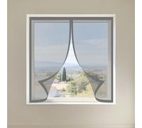 Moustiquaire Magnétique Fenêtre 145 x 175 cm Aimants Puissants Fermeture Magnétique Moustiquaire Sans Espace, Amovible, Facile à Installer Adaptée à Toutes Fenêtres, Gris