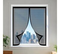 Moustiquaire Magnetique Fenetre 145 x 175 cm Perçage Maille Ultra Fine Moustiquaire Fenêtre Anti Insectes Installation Facile Adaptée à Toutes Fenêtres, Noir