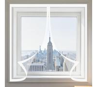 Moustiquaire Magnetique Fenetre 50 x 95 cm Perçage Maille Ultra Fine Moustiquaire Porte Fenetre Magnétique Amovible, Facile à Installer pour Chambre, Couloirs, Porte Patio, Blanc