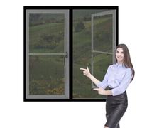 Moustiquaire Magnétique Fenêtre 70 x 130 cm Aimants Puissants Fermeture Filet Anti Insectes Installation Facile pour Balcon, Chambre et Salon, Noir