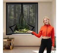 Moustiquaire Magnetique Fenetre 70 x 130 cm Aimants Puissants Fermeture Rideaux Anti Mouche Sans Espace, Amovible, Facile à Installer pour Chambre, Couloirs, Porte Patio, Noir