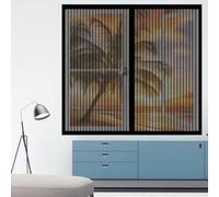 Moustiquaire Magnetique Fenetre 70 x 130 cm Automatiquementfermé, Sans Percer Fermeture Automatique Rideau Porte Installation Facile Adaptée à Toutes Fenêtres, Noir