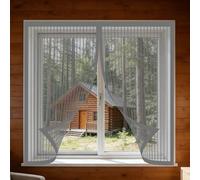 Moustiquaire Magnétique Fenêtre 70 x 75 cm Aimants Puissants Fermeture Moustiquaire pour Fenetre Sans Espace, Amovible, Facile à Installer pour Balcon, Chambre et Salon, Gris