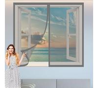 Moustiquaire Magnetique Fenetre 70 x 75 cm Automatiquementfermé, Sans Percer Moustiquaire avec Aimants Installation Facile pour Chambre, Couloirs, Porte Patio, Gris