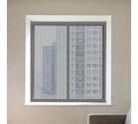 Moustiquaire Magnétique Fenêtre 70 x 75 cm Perçage Maille Ultra Fine Anti Mosquito Auto Adhésif Rideau Amovible, Facile à Installer pour Chambre, Couloirs, Porte Patio, Gris