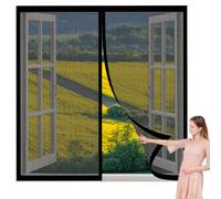 Moustiquaire Magnétique Fenêtre 70 x 95 cm Aimants Puissants Fermeture Moustiquaire Fenetre Magnetique sur Mesure Installation Facile pour Chambre, Couloirs, Porte Patio, Noir