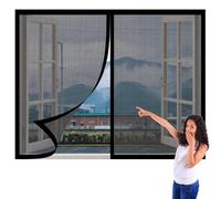 Moustiquaire Magnétique Fenêtre 70 x 95 cm Aimants Puissants Fermeture Moustiquaire Porte Sans Percer Amovible, Facile à Installer pour Chambre, Couloirs, Porte Patio, Noir