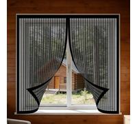 Moustiquaire Magnétique Fenêtre 70 x 95 cm Aimants Puissants Fermeture Moustiquaire pour Fenetre Sans Espace, Amovible, Facile à Installer pour Balcon, Chambre et Salon, Noir