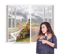 Moustiquaire Magnetique Fenetre 70 x 95 cm Automatiquementfermé, Sans Percer Magnétique Moustiquaire Amovible, Facile à Installer pour Chambre, Couloirs, Porte Patio, Blanc