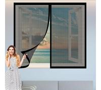 Moustiquaire Magnetique Fenetre 70 x 95 cm Automatiquementfermé, Sans Percer Moustiquaire avec Aimants Installation Facile pour Chambre, Couloirs, Porte Patio, Noir