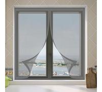 Moustiquaire Magnétique Fenêtre 70 x 95 cm Automatiquementfermé, Sans Percer Moustiquaire Fenetre Magnetique sur Mesure Installation Facile Adaptée à Toutes Fenêtres, Gris