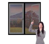 Moustiquaire Magnetique Fenetre 80 x 135 cm Automatiquementfermé, Sans Percer Rideau de Porte Aimanté Anti Moustique Installation Facile pour Chambre, Couloirs, Porte Patio, Noir